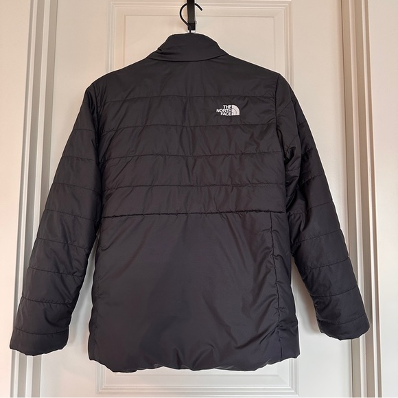 The North Face Girls Large Reversible Mossbud Swirl Jacket Black - Picture 4 of 6